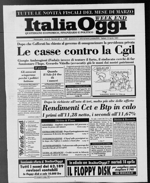 Italia oggi : quotidiano di economia finanza e politica